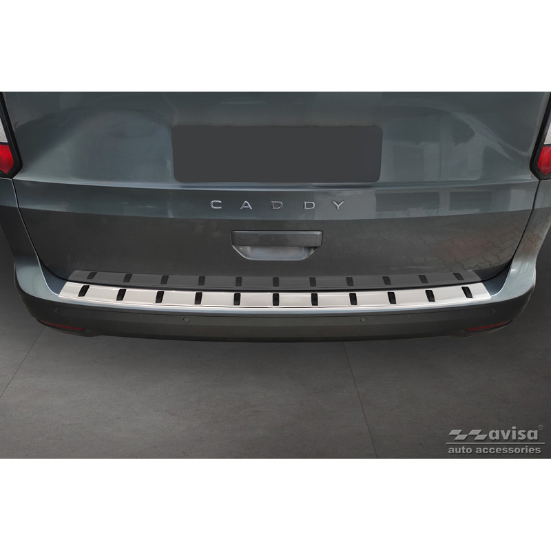 Protection de seuil arrière inox sur mesure pour Volkswagen Caddy V Cargo & Combi 2020- 'STRONG EDITION'
