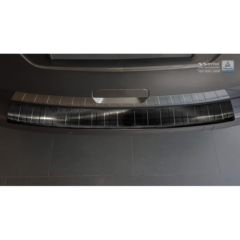 Protection de seuil arrière inox noir sur mesure pour Peugeot Traveller/Citroën Spacetourer/Toyota Pro-Ace 2016- 'Ribs'