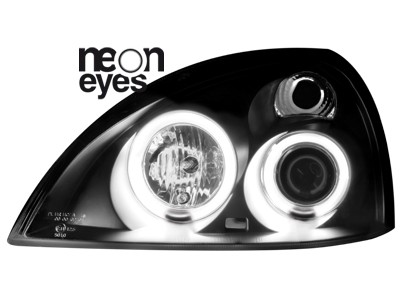 Phares Renault Clio 3 01-05 Angel Eyes CCFL Black