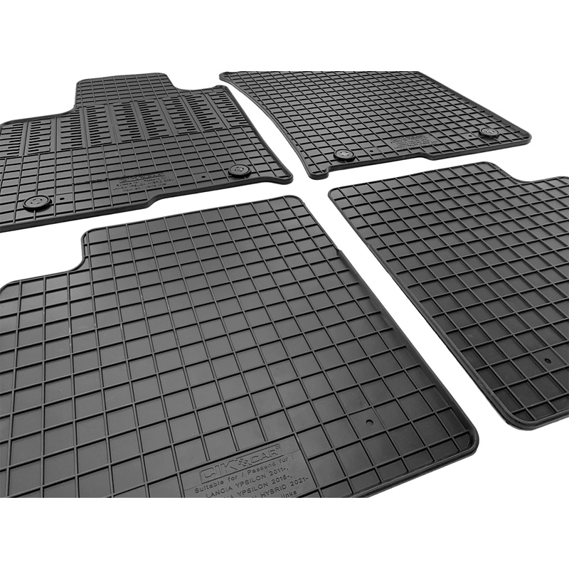 Set tapis de caoutchouc sur mesure pour Lancia Ypsilon Hybrid 2020- (4-pièces + points de fixage)