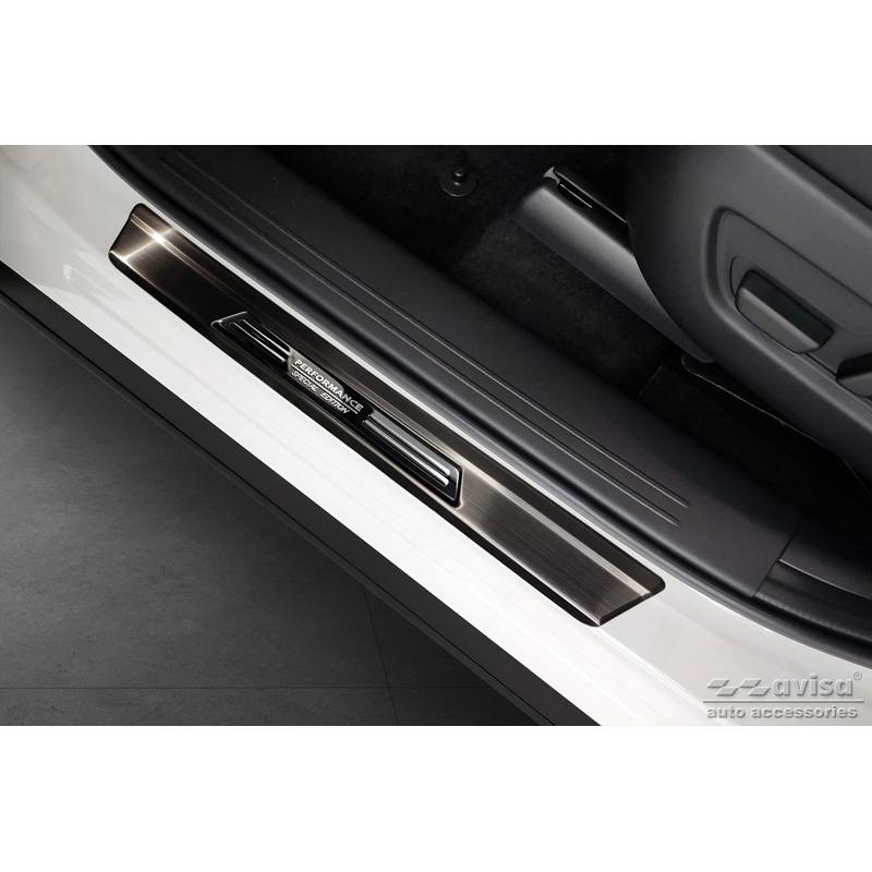 Seuils de portes inox noir sur mesure pour Mazda CX-60 (KH) 2022- - 'Performance Special Edition' - 4-pièces