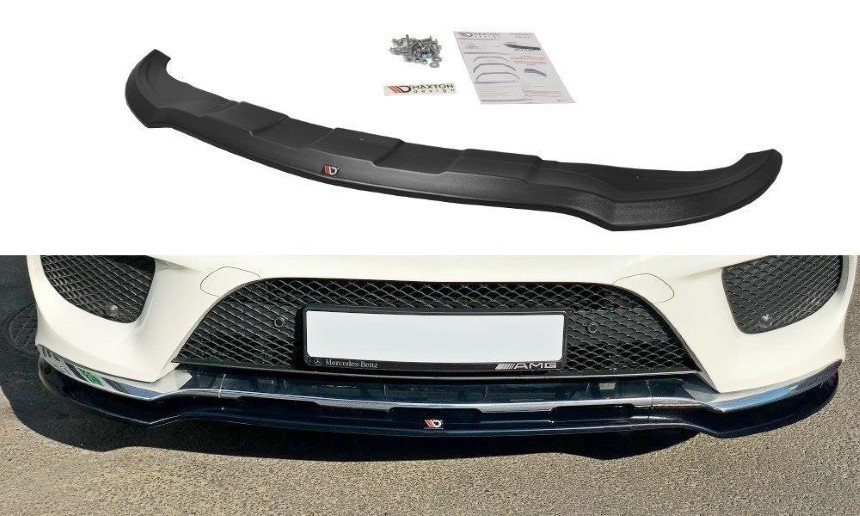 Voorspoiler Mercedes GLE W166 AMG-Line Maxton Design glans zwart