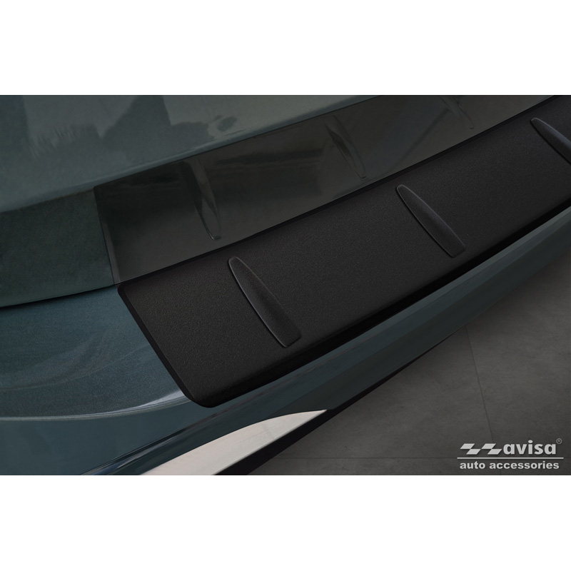 Protection de seuil arrière inox noir mat sur mesure pour Volkswagen Tiguan (CT1) 2024- 'Ribs'