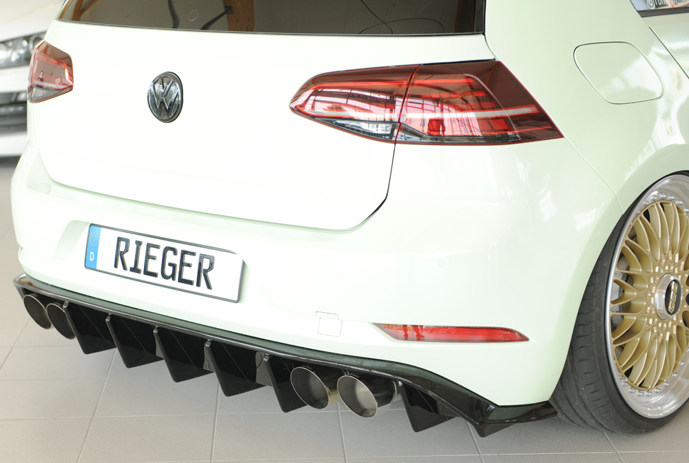 Diffuser Volkswagen Golf 7 R FL Rieger Glans Zwart