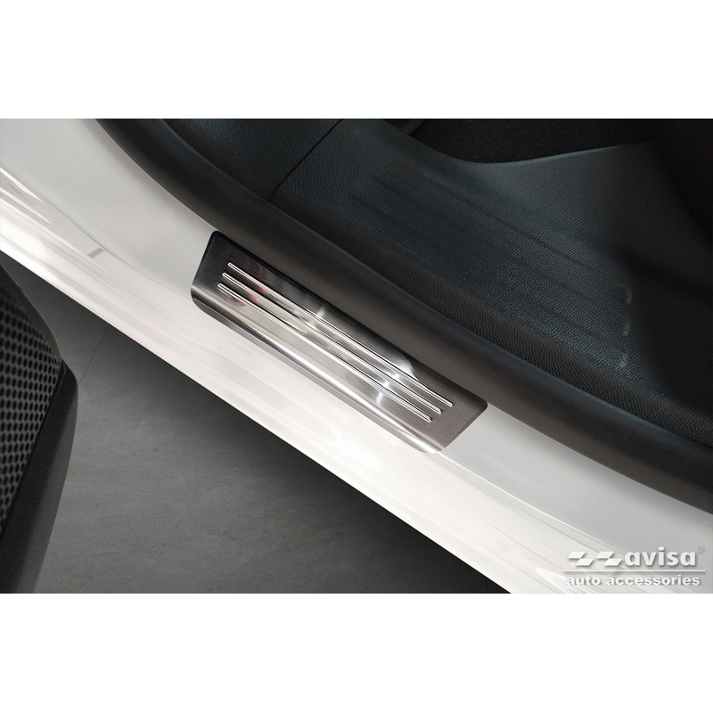 Seuils de portes inox sur mesure pour Opel Mokka II 2020- 'Lines' - 4-pièces