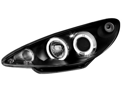 Phares Peugeot 206 98-02 Angel Eyes noire
