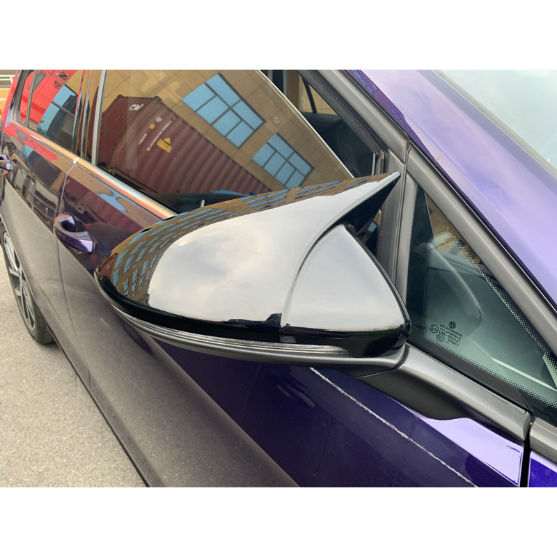 Coques de Rétroviseurs sur mesure pour Volkswagen Golf VII 2012-2019 'A-Look' - Noir glissant - Set de 2 pièces