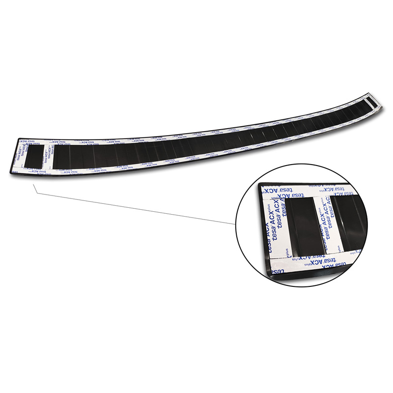 Protection de seuil arrière inox noir sur mesure pour Ford Tourneo Connect/Transit Connect 2014-2017 & FL 2017-2022 'Ribs'
