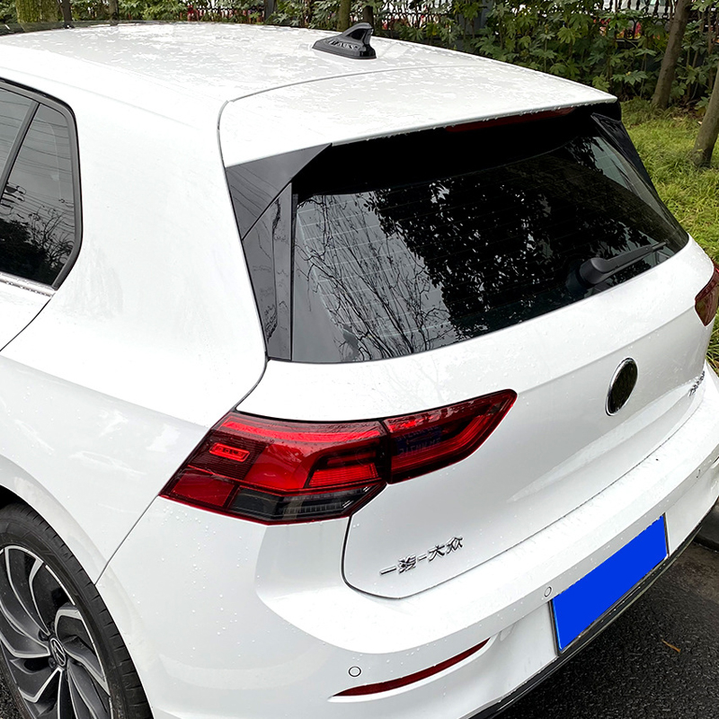 Jeu de déflecteurs d'air lunette arrière sur mesure pour Volkswagen Golf VIII HB 3/5-portes 2020- (ABS Noir Luisant)