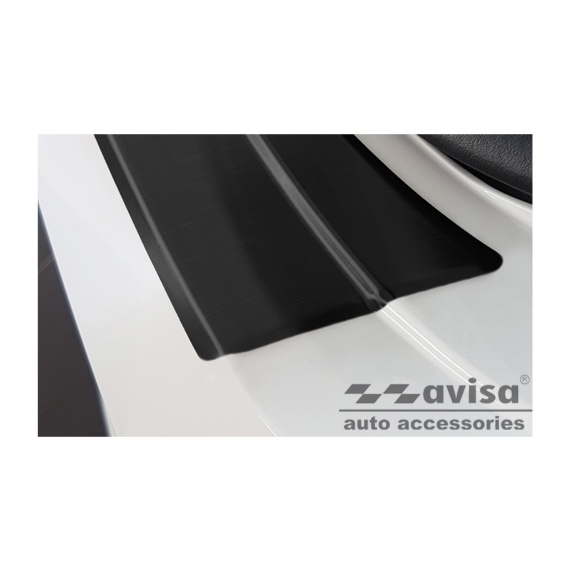 Protection de seuil arrière inox noir sur mesure pour Seat Leon IV HB / Cupra Leon HB (KL) 5-portes 2020-2024 & FL 2024-