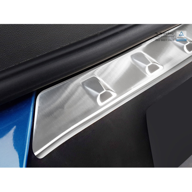 Protection de seuil arrière inox sur mesure pour Opel Grandland X 2017-2021 'Ribs'