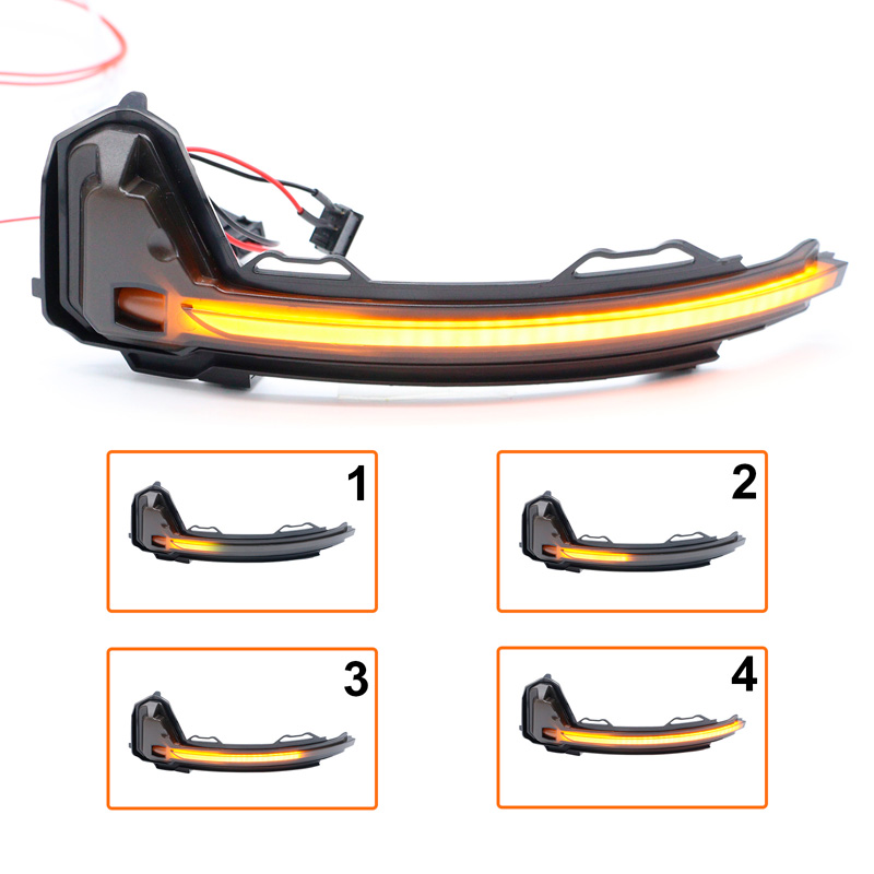 Set de Clignotants de Rétroviseurs LED sur mesure pour Volkswagen Tiguan II 2016- & Tiguan Allspace 2017- - Fumée - incl. Feux Dynamiques