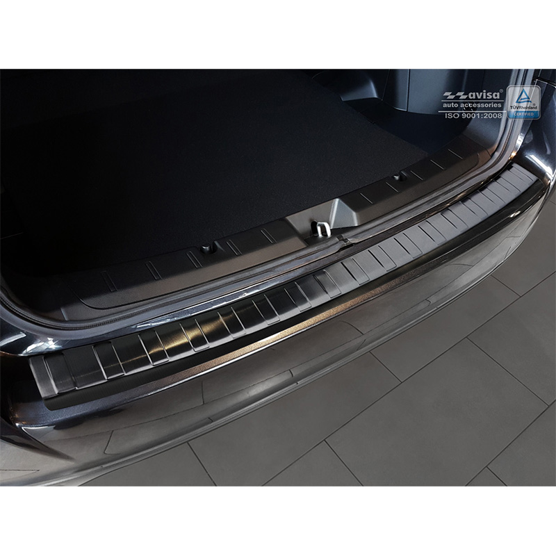 Protection de seuil arrière inox noir sur mesure pour Subaru Impreza V (GT) 5-portes 2017- 'Ribs'