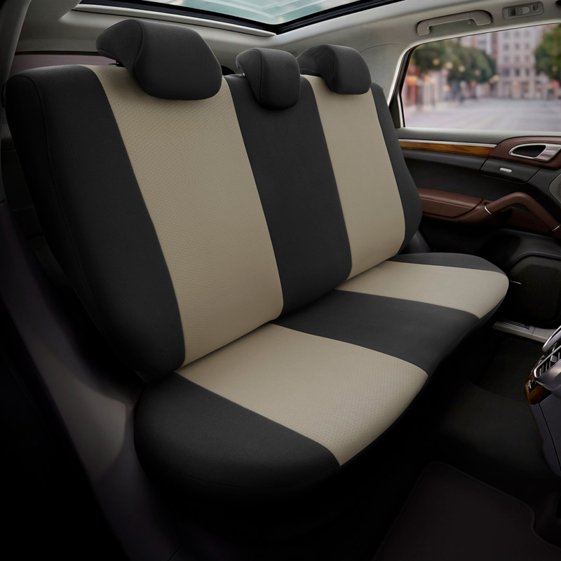 otoM Housse de sièges universel en textile 'SelectedFit Pro' Noir/Beige - 11-pièces - adapté aux Side-Airbags