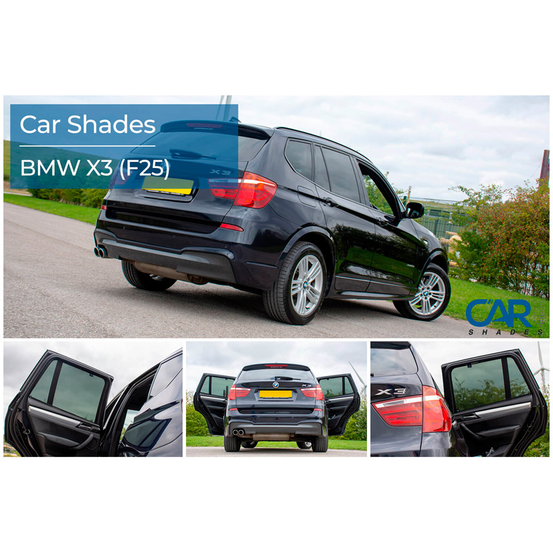 Set de Car Shades (portes arrières) sur mesure pour BMW X3 (F25) 5 portes 2010-2017 (2-pièces)