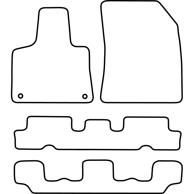Set de tapis de sol sur mesure pour Citroën C4 Picasso 2013- & C4 Spacetourer 2018- (7 Personnes)