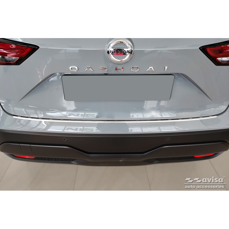Protection de seuil arrière inox sur mesure pour Nissan Qashqai III 2021- 'Ribs'