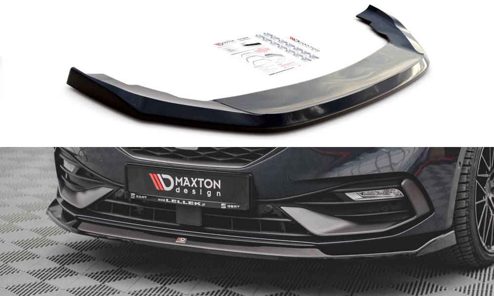 Voorspoiler V.3 Seat Leon FR MK4 Glans Zwart