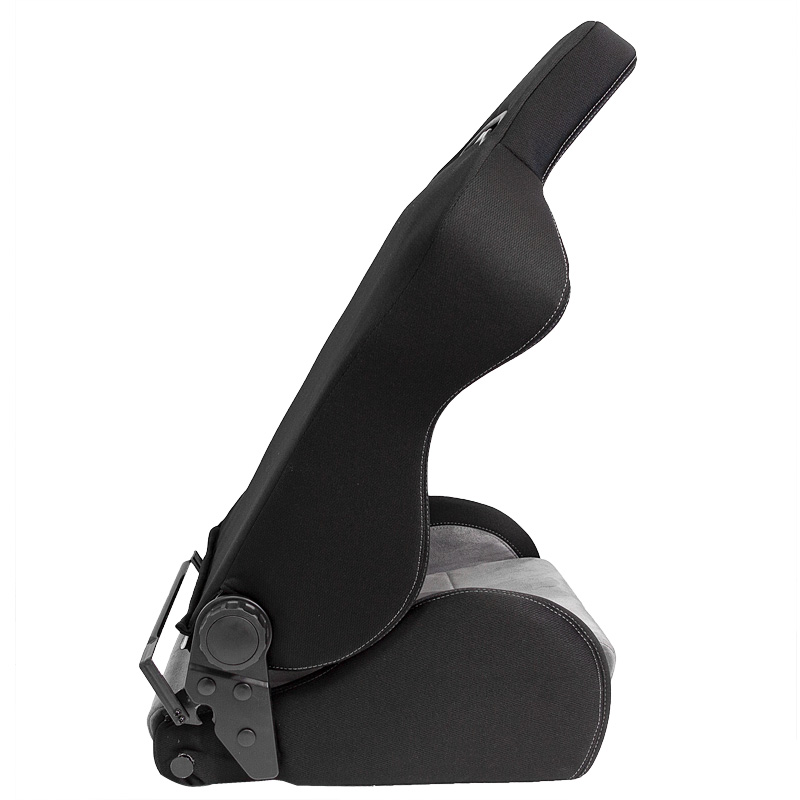 Siège baquet 'Eco Soft' - Noir/Gris - Dossier réglable - incl. glissières
