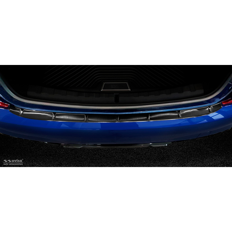 Protection de seuil arrière inox noir sur mesure pour BMW Série 3 G20 Sedan Paquet M 2018-