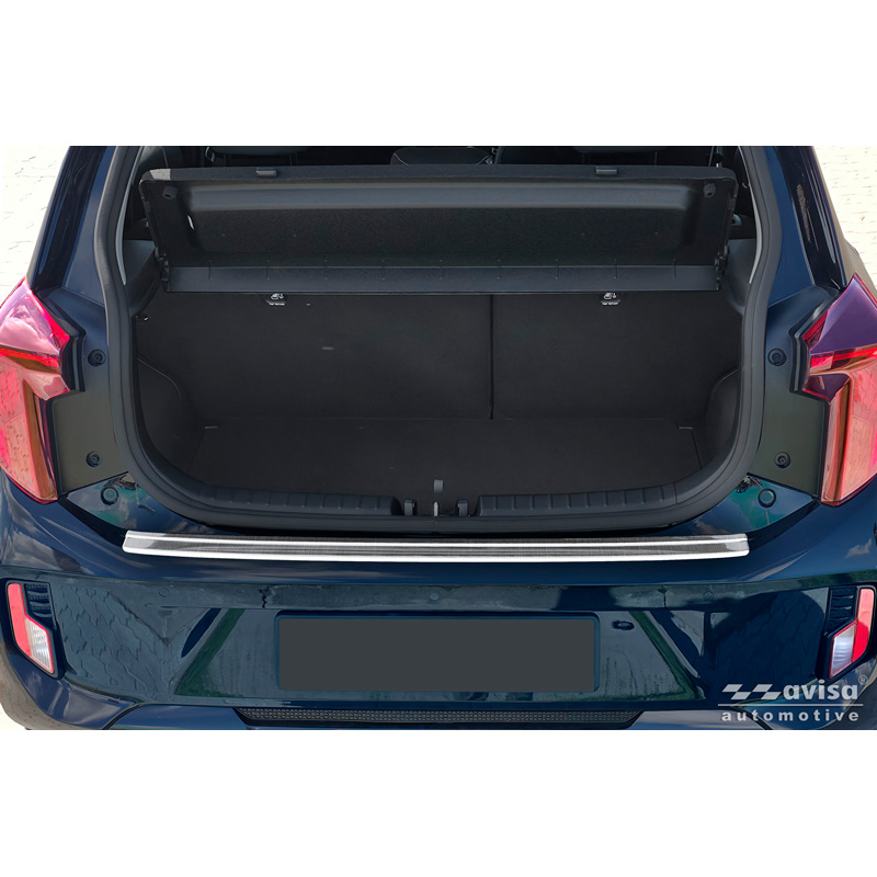 Avisa Protection de Seuil de Coffre Acier Inox sur mesure pour Kia Picanto III Facelift 2024- - Argent