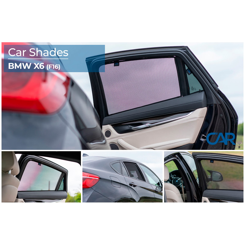 Set de Car Shades (portes arrières) sur mesure pour BMW X6 F16 5 portes 2014-2019 (4-pièces)