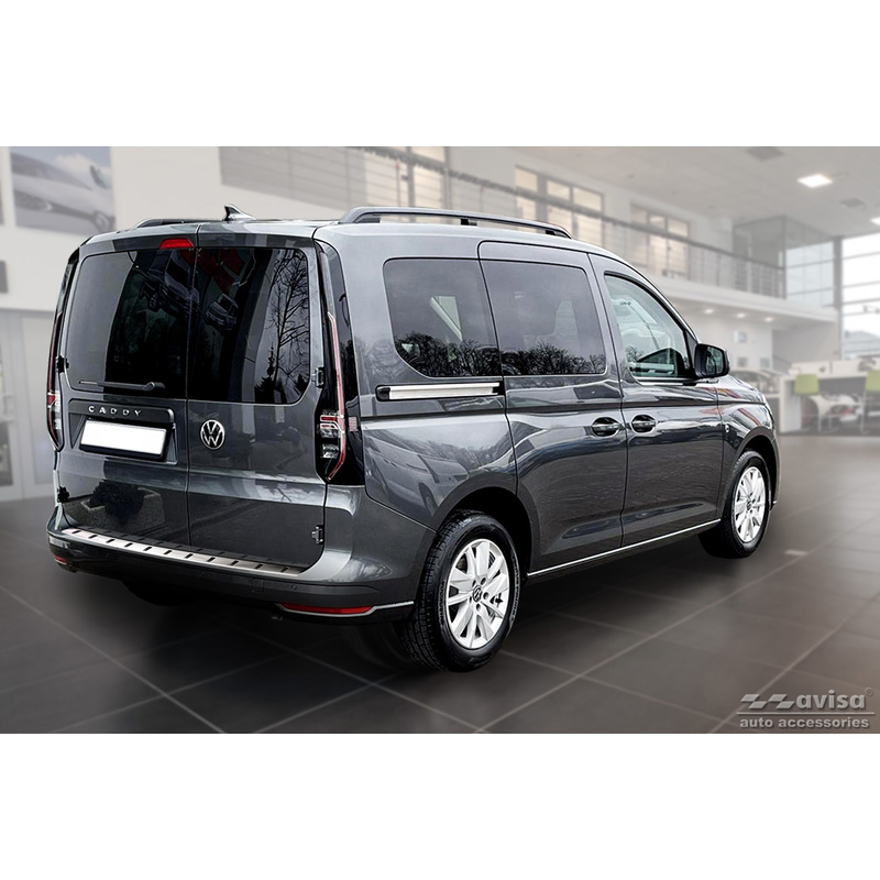Protection de seuil arrière inox sur mesure pour Volkswagen Caddy V Cargo & Combi 2020- 'STRONG EDITION'