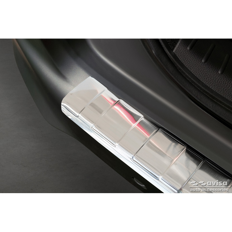 Protection de seuil arrière inox sur mesure pour Honda Jazz Crosstar Hybrid 2020- 'Ribs'