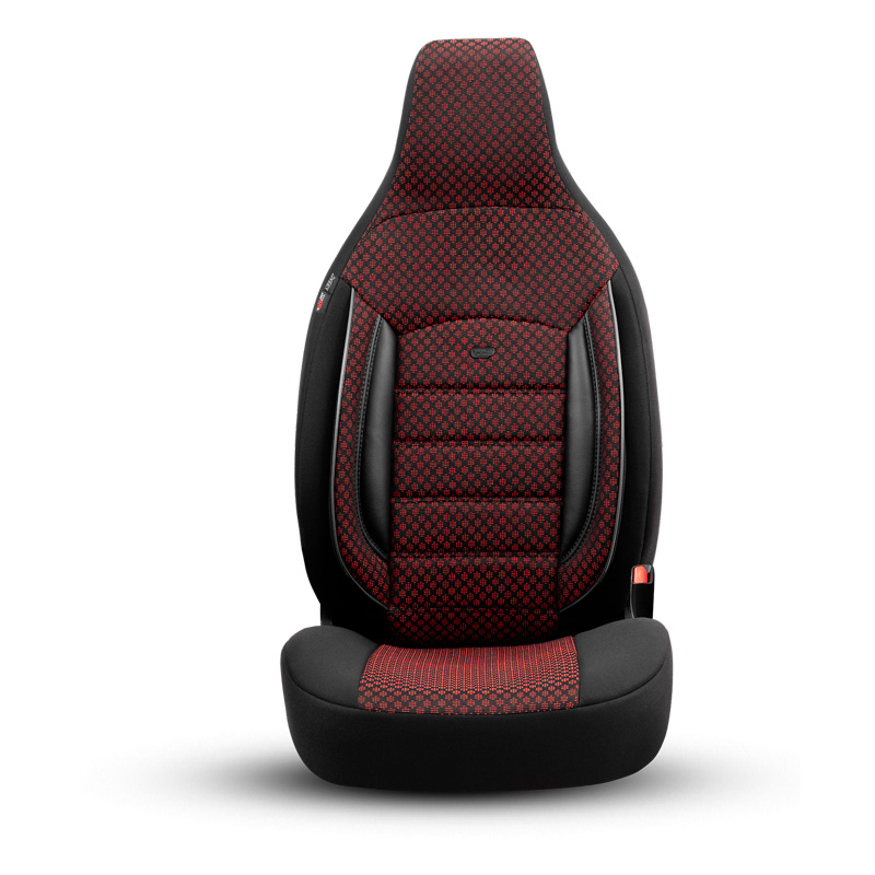 Housse de sièges 'CityBug' universel en textile 'Sport Plus' Noir/Rouge - 9-pièces - adapté aux Side-Airbags