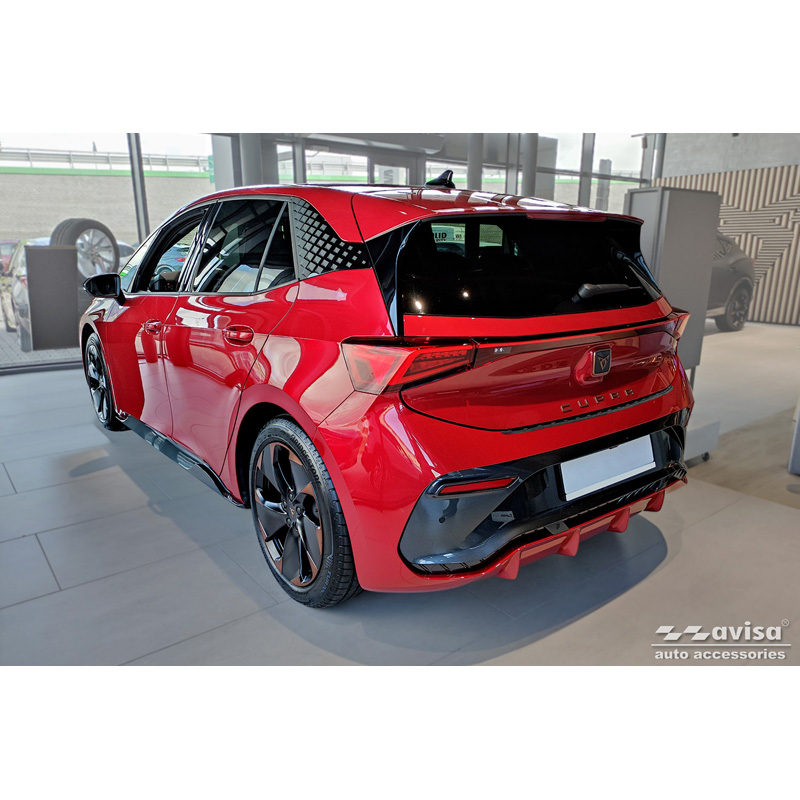 Seuils de portes inoxydable noir sur mesure pour Volkswagen ID.3 2020-2023 & FL 2023- / Cupra Born 2021- / MG 4 2022- / MG HS II 2024- 'Lines' - 4-pièces