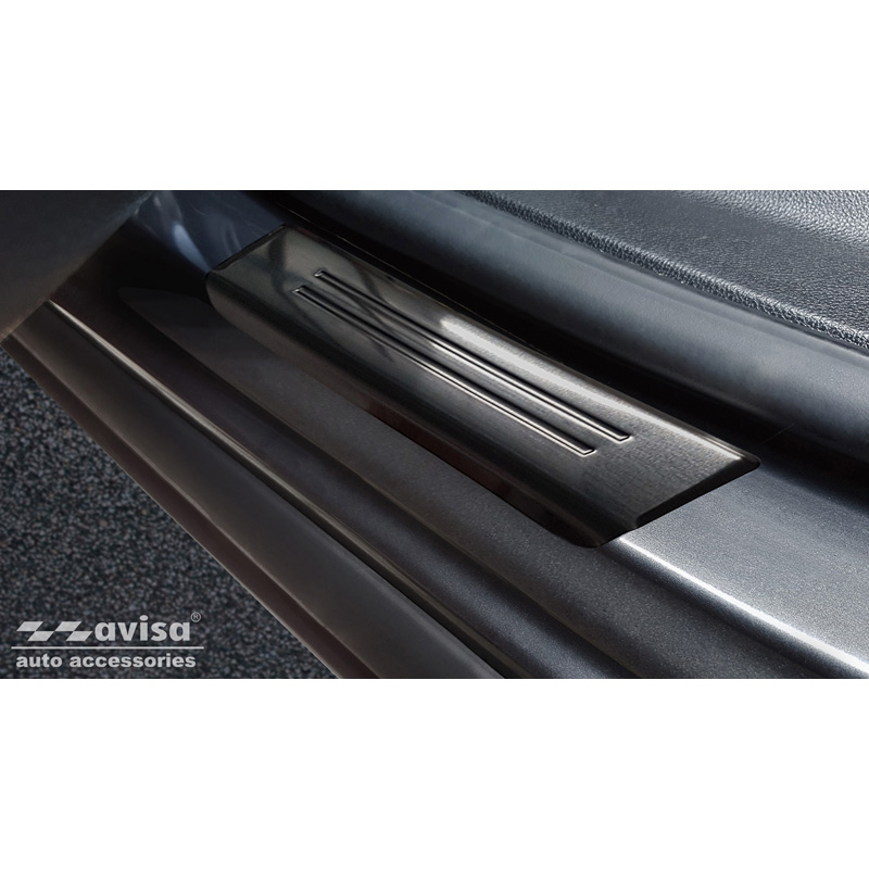 Seuils de portes inoxydable Noir sur mesure pour Opel Zafira 2012-2019 - 'Special Edition' - 4-pièces