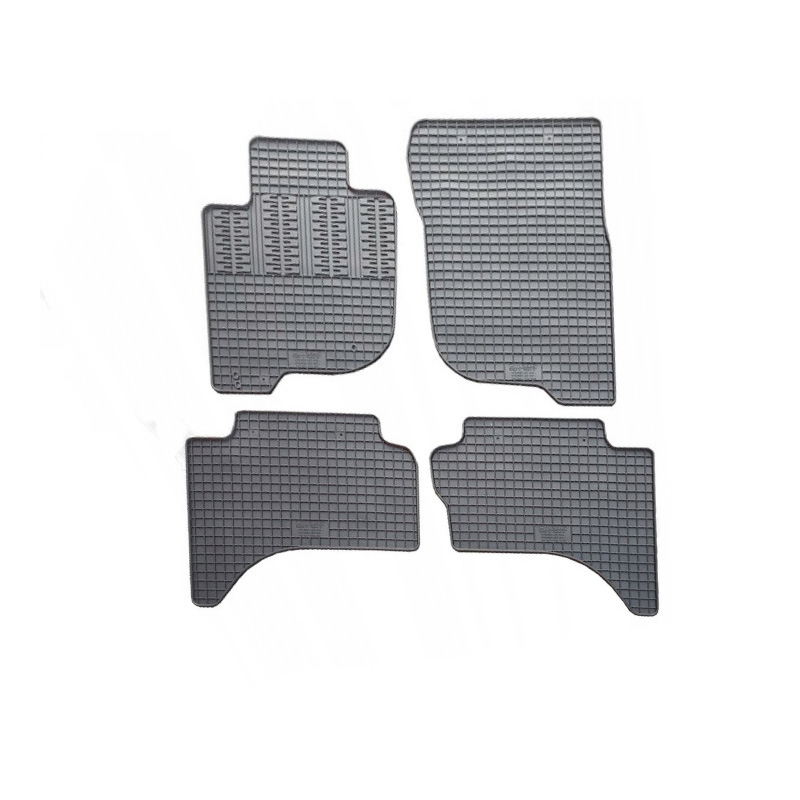 Set tapis de caoutchouc sur mesure pour Fiat Fullback Double Cab 2016- & Mitsubishi L200 (Triton) Double Cab 2015- (4-pièces + points de fixage)