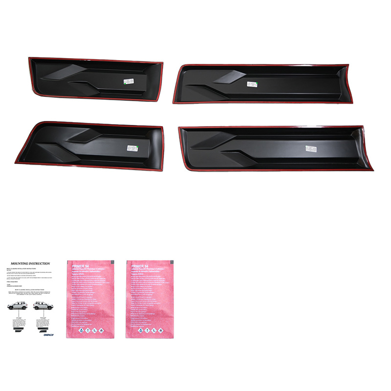 Jeu de baguettes de porte sur mesure pour Toyota Hilux 8ème Gen. 2015- - Noir mat