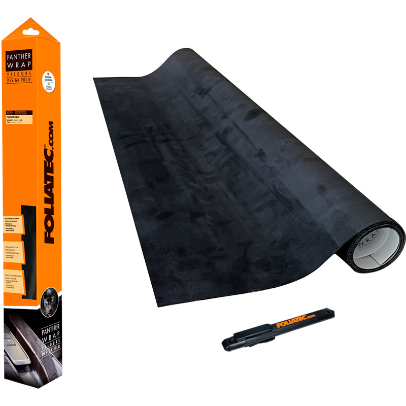 Foliatec Cockpit Film Design Panther Wrap (Aspect-Alcantara) - Noir - 75x140cm