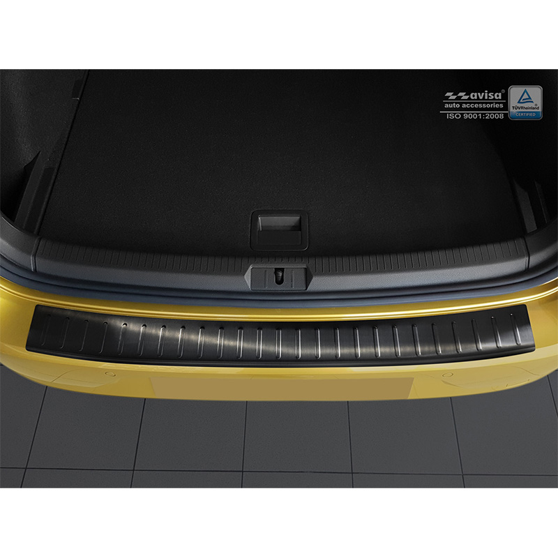 Protection de seuil arrière inox noir sur mesure pour Volkswagen Golf VII HB 3/5-portes 2012-2017 & FL 2017-2019 'Ribs'