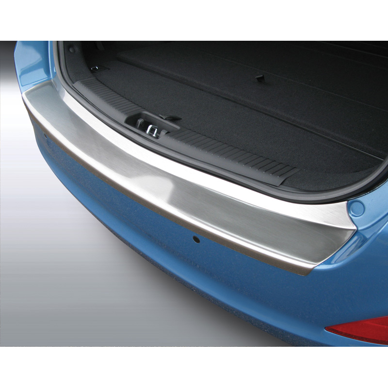 Protection de seuil arrière (ABS) sur mesure pour Hyundai i30 Tourer 2012-2017 Look 'Alu Brossé'
