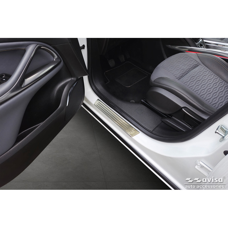 Seuils de portes inox sur mesure pour Opel Zafira (C) Tourer 2012-2016 & Facelift 2016-2019 'Lines' - 4-pièces