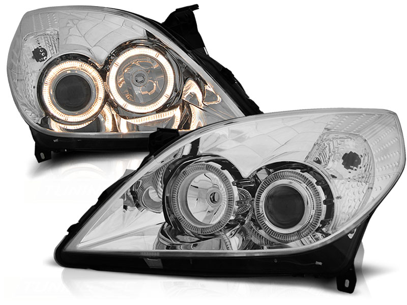 Phares Opel Vectra C 05-08 Angel Eyes chrome