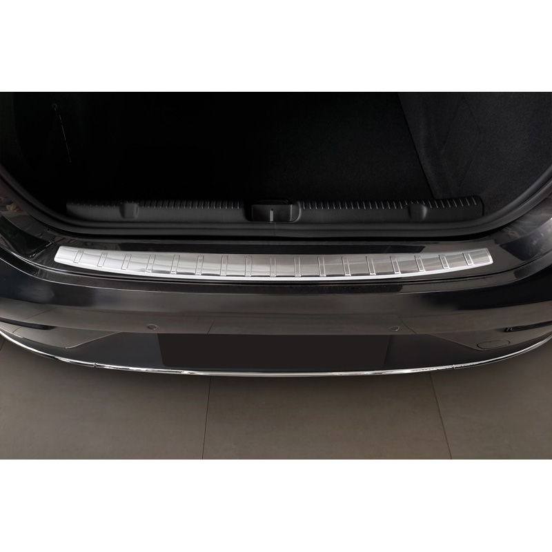 Protection de seuil arrière inox sur mesure pour Mercedes EQE (V295) 2022- 'Ribs'
