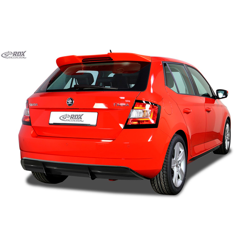 Jupe arrière 'Diffuseur' sur mesure pour Skoda Fabia III HB (NJ) 2014- (ABS noir luisant)