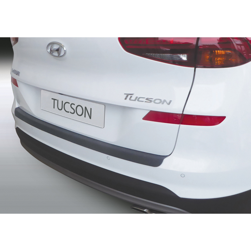 Protection de seuil arrière (ABS) sur mesure pour Hyundai Tucson Facelift 2018-2020 Noir