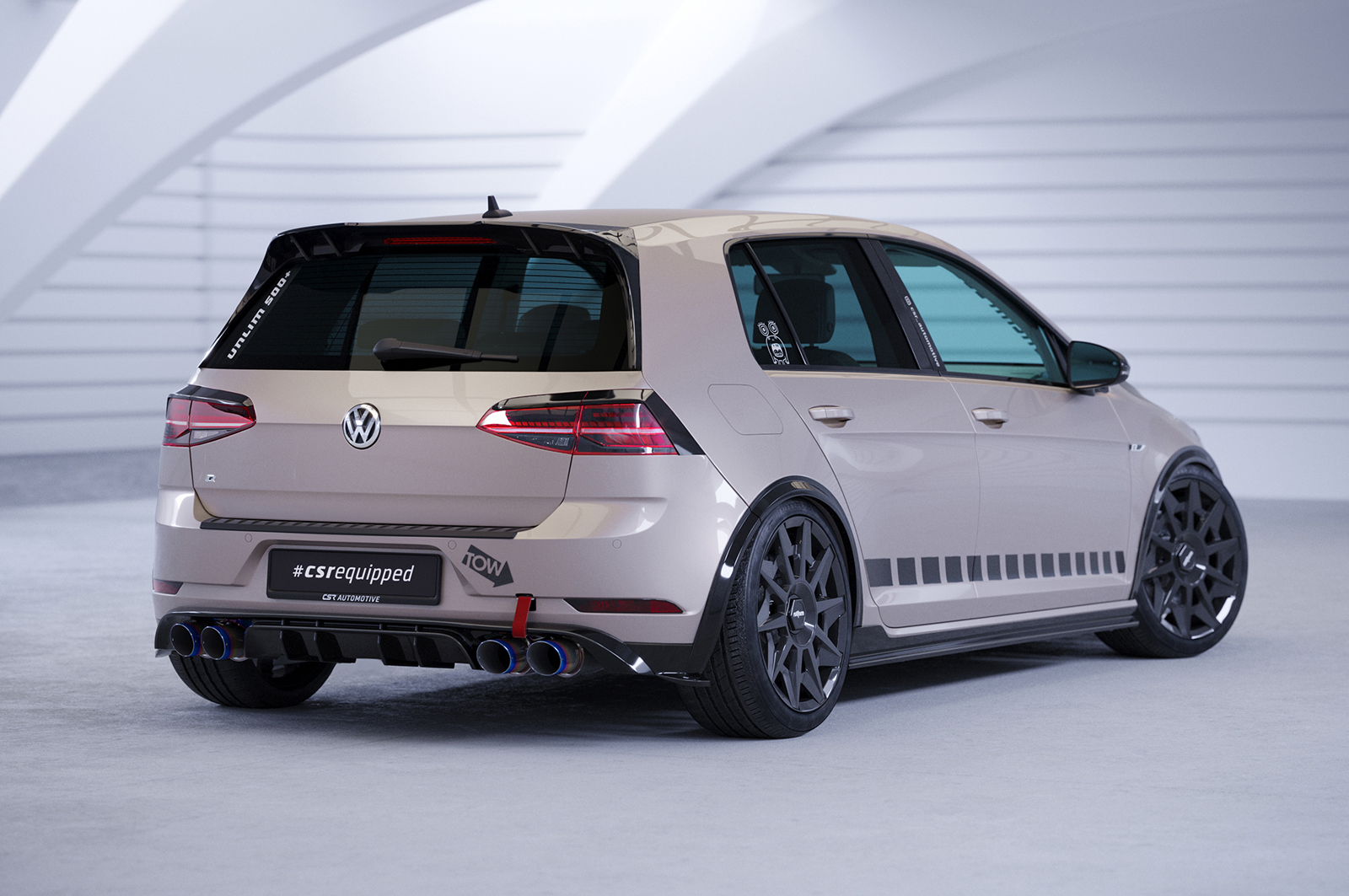 Zijskirts Volkswagen Golf 7 CSR Glans Zwart