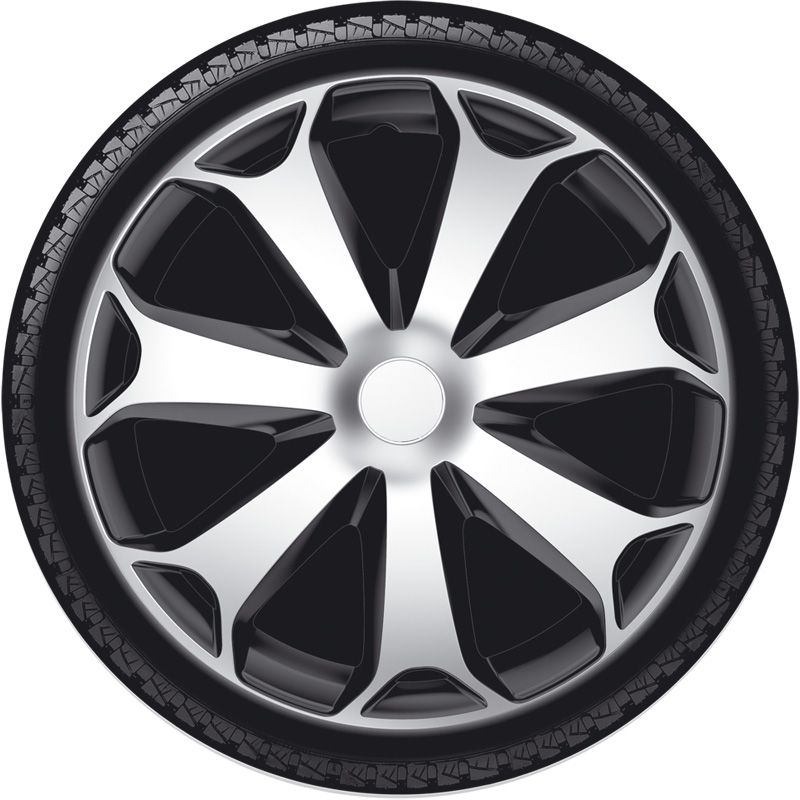 Jeu d'enjoliveurs Mega 14-inch argent/noir