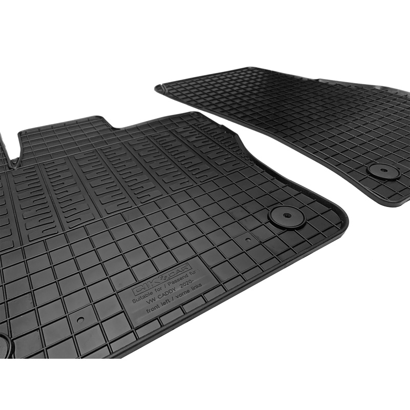 Set tapis de caoutchouc sur mesure pour Volkswagen Caddy V Box 2020- (2-pièces + points de fixage)