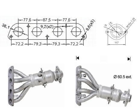 Toyota AURIS 1.4i 16V 1398 cc 71 Kw / 97 cv 4ZZFE Magnaflow CAT