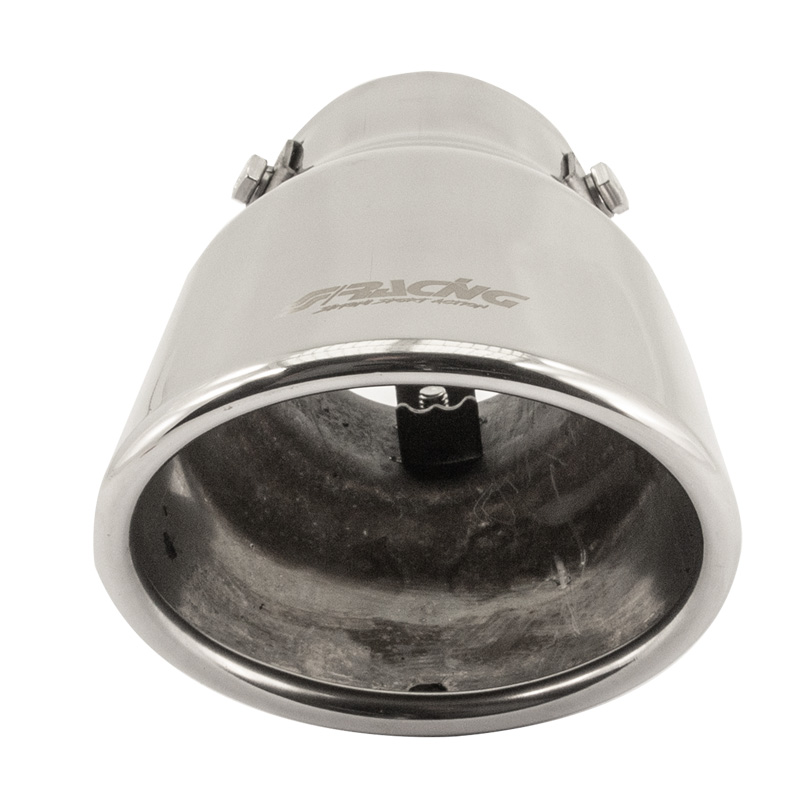 Simoni Racing Embout d'Échappement Ovale/Oblique Inox - 95x82xL147mm - Montage ->65mm