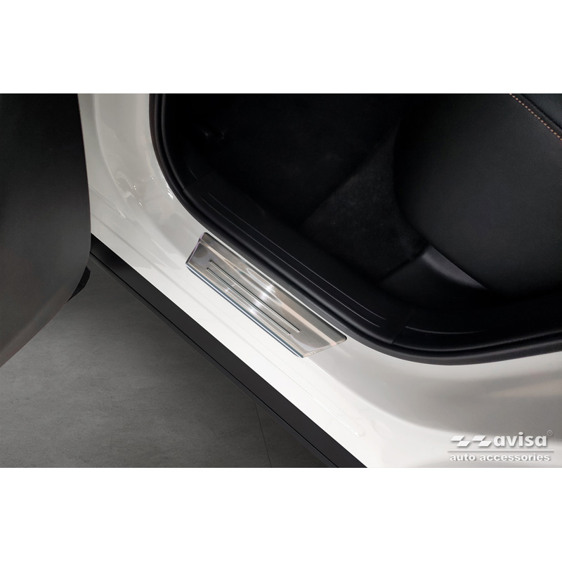 Seuils de portes inoxydable sur mesure pour Mazda CX-60 (KH) 2022- - 'Lines' - 4-pièces