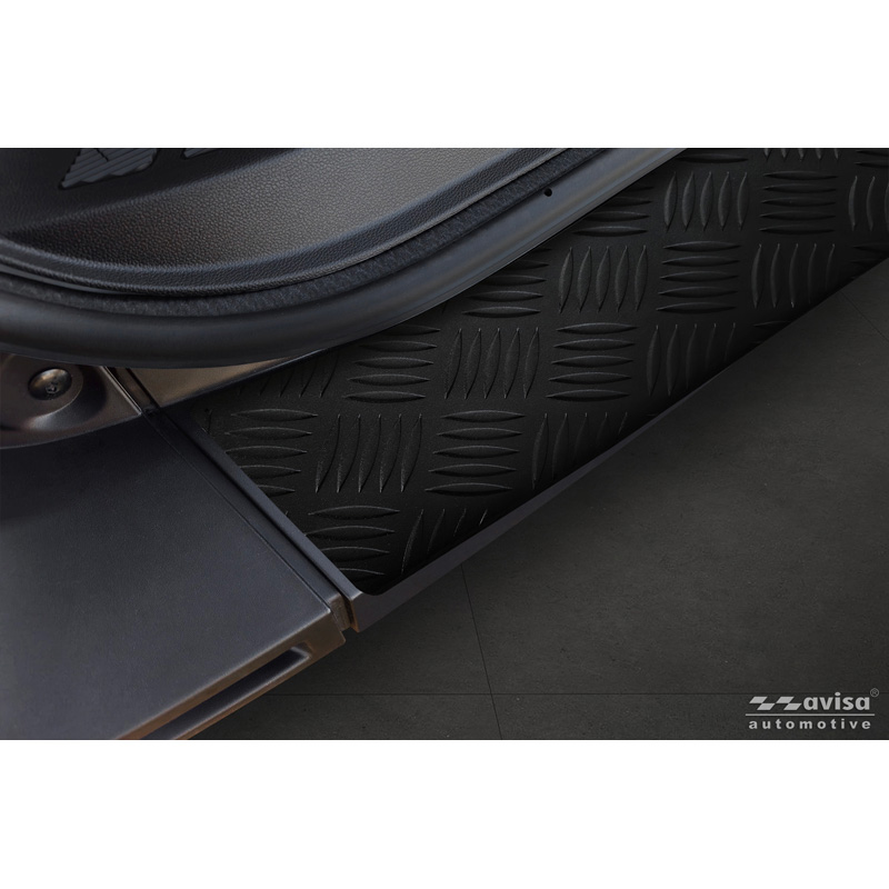 Avisa Protection de seuil arrière en aluminium noir mat sur mesure pour Renault Master IV 2024- 'Riffled Plate'