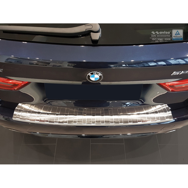 Protection de seuil arrière inox sur mesure pour BMW Série 5 G31 Touring 2017-2020 excl. M-Sport 'Ribs'