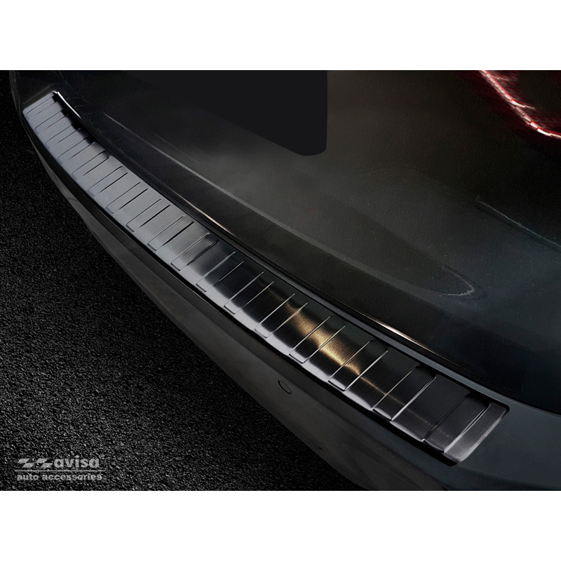 Protection de seuil arrière inox noir sur mesure pour BMW Série 3 G21 Touring Paquet M (excl. Sportline & 330e Hybrid) 2018-